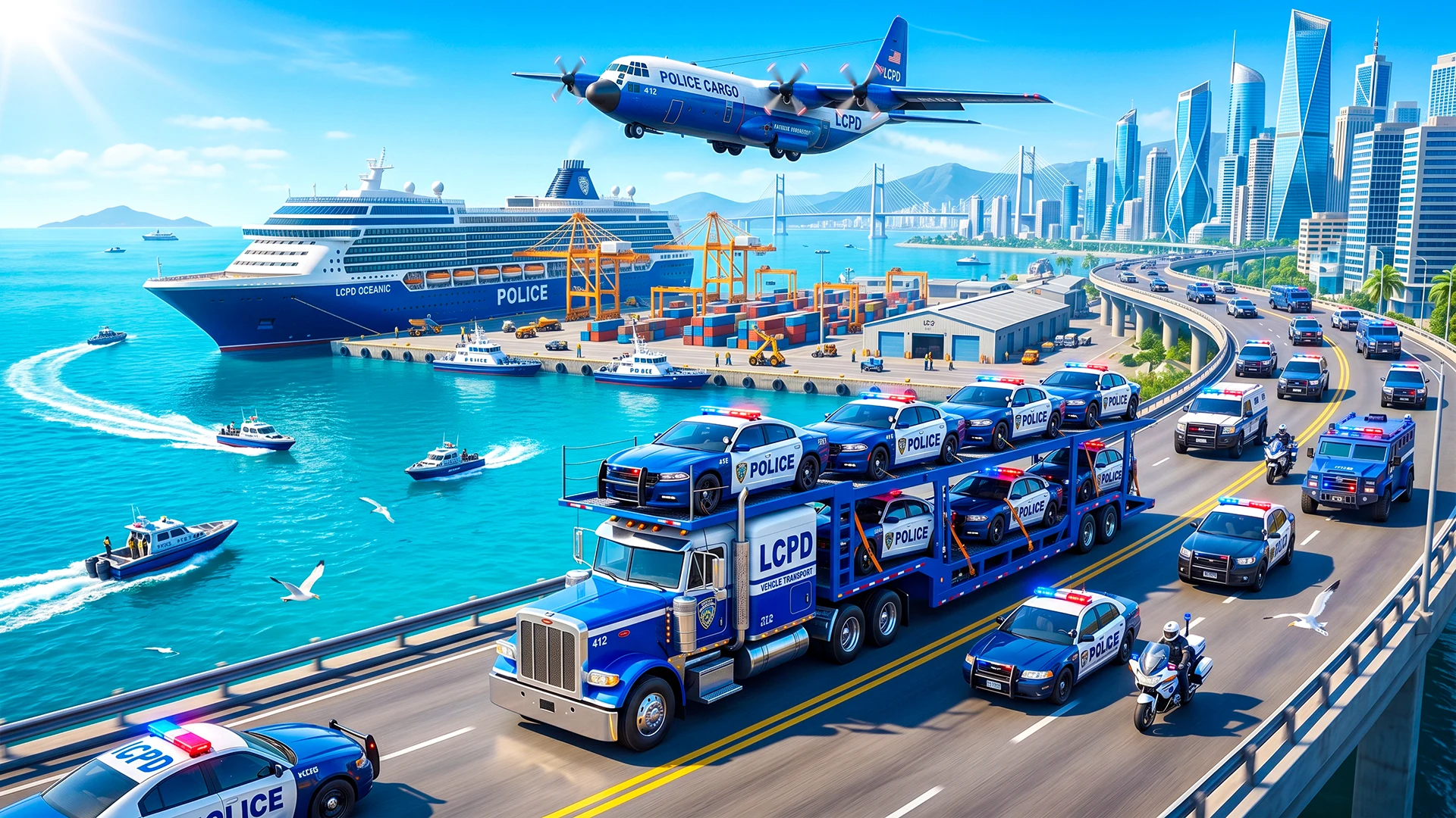 Police Transport Truck Driving screenshot